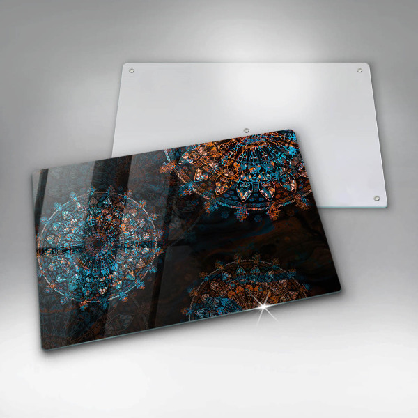 Tabla de cortar de vidrio Ruedas vintage boho