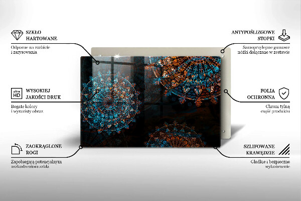 Tabla de cortar de vidrio Ruedas vintage boho