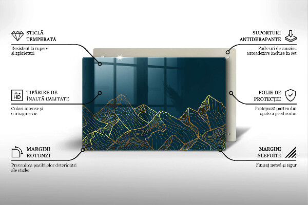 Tabla de cortar de vidrio Montañas abstractas