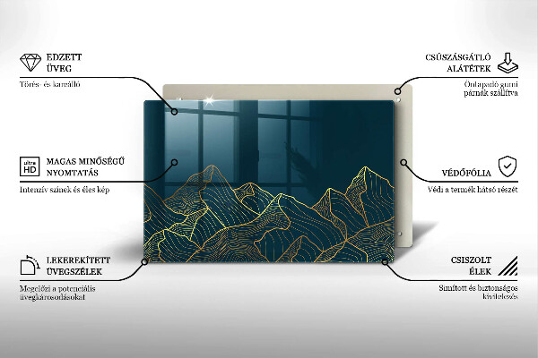 Tabla de cortar de vidrio Montañas abstractas