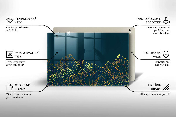 Tabla de cortar de vidrio Montañas abstractas