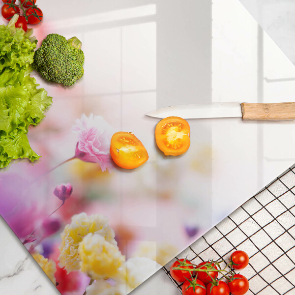 Tabla de cortar de vidrio Prado de flores