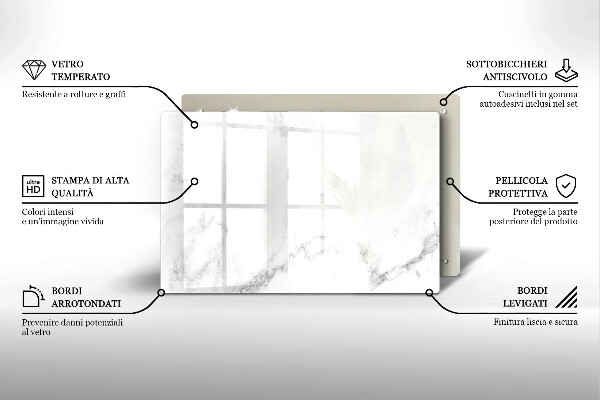 Tabla de cortar de vidrio Mármol moderno