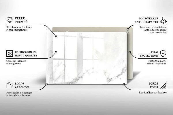 Tabla de cortar de vidrio Mármol moderno