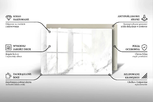 Tabla de cortar de vidrio Mármol moderno