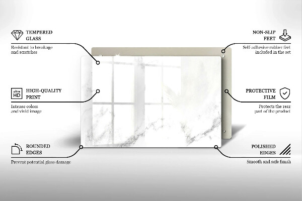 Tabla de cortar de vidrio Mármol moderno