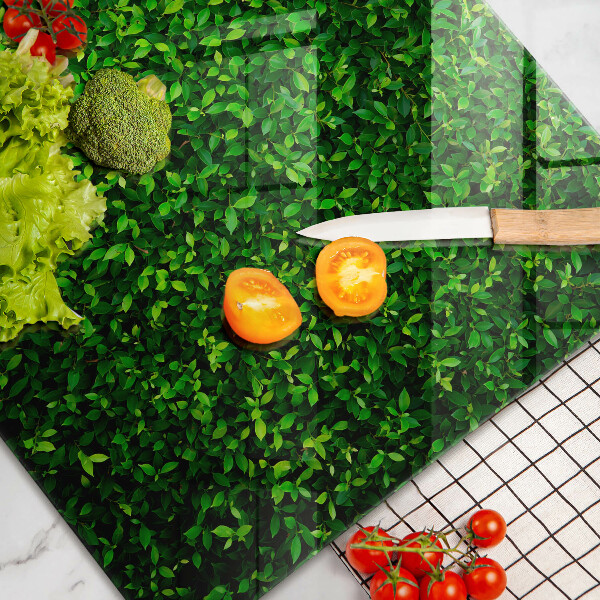 Tabla de cortar de vidrio Planta con hojas pequeñas