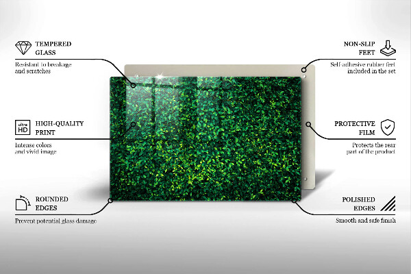 Tabla de cortar de vidrio Planta con hojas pequeñas