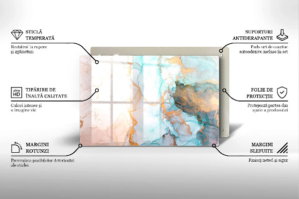 Tabla de cortar de vidrio Abstracción de mármol