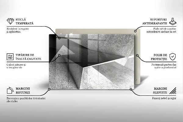 Tabla de cortar de vidrio Abstracción concreta