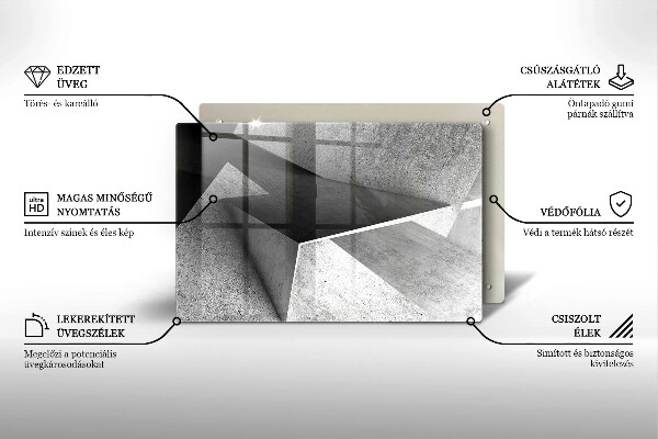 Tabla de cortar de vidrio Abstracción concreta