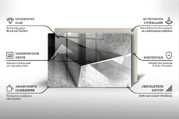 Tabla de cortar de vidrio Abstracción concreta