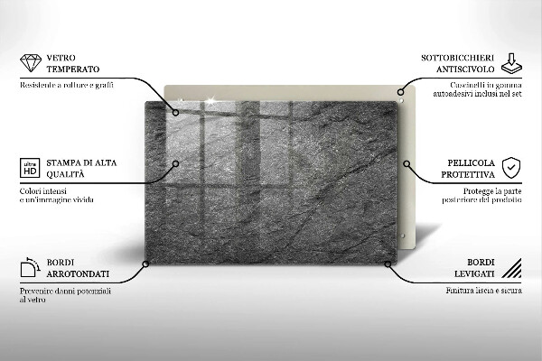 Tabla de cortar de vidrio Textura de piedra
