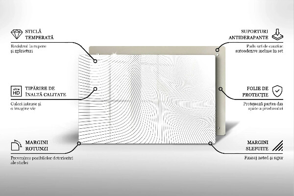 Tabla de cortar de vidrio Patrón de líneas modernas