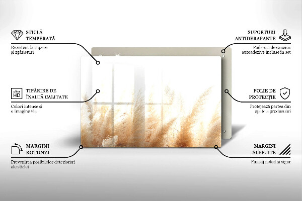 Tabla de cortar de vidrio Hierba de la pampa