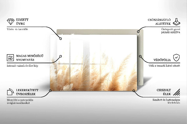 Tabla de cortar de vidrio Hierba de la pampa