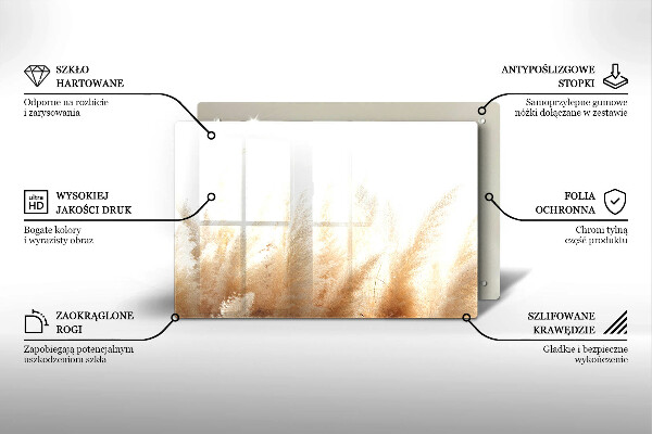 Tabla de cortar de vidrio Hierba de la pampa