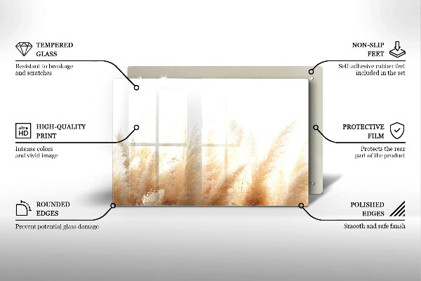 Tabla de cortar de vidrio Hierba de la pampa