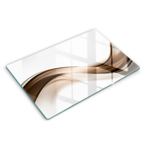 Tabla de cortar de vidrio Líneas marrones abstractas