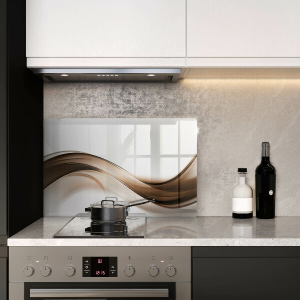 Tabla de cortar de vidrio Líneas marrones abstractas