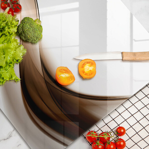 Tabla de cortar de vidrio Líneas marrones abstractas