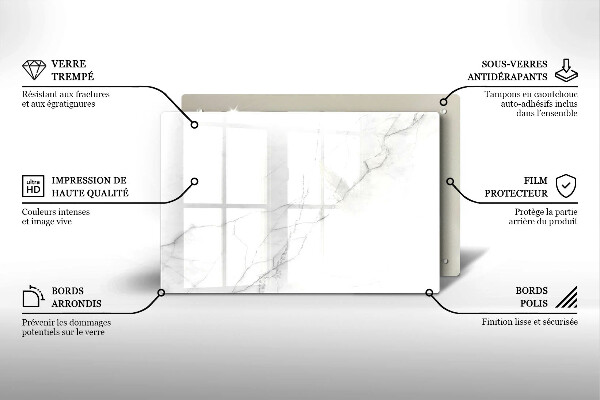 Tabla de cortar de vidrio Fondo de piedra de mármol