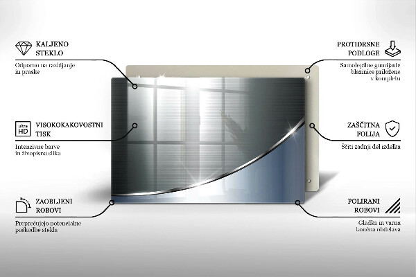 Tabla de cortar de vidrio Patrón de abstracción de metal
