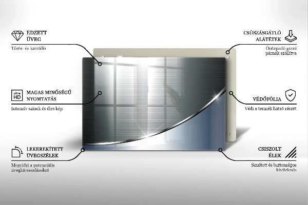 Tabla de cortar de vidrio Patrón de abstracción de metal
