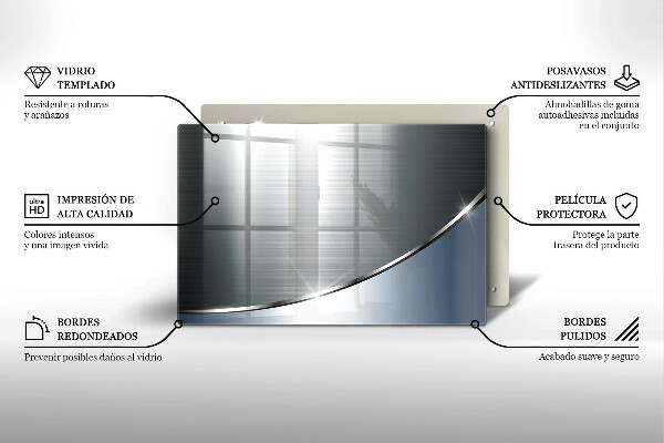 Tabla de cortar de vidrio Patrón de abstracción de metal
