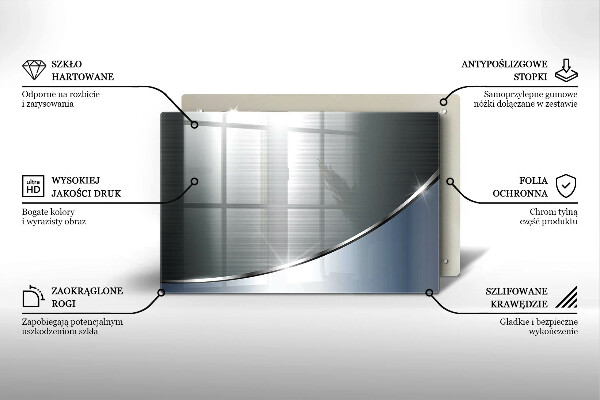 Tabla de cortar de vidrio Patrón de abstracción de metal
