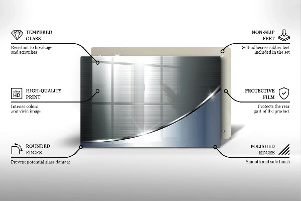 Tabla de cortar de vidrio Patrón de abstracción de metal