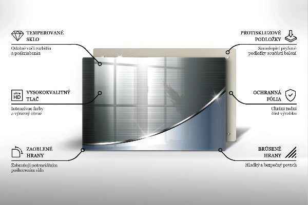 Tabla de cortar de vidrio Patrón de abstracción de metal