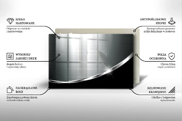 Tabla de cortar de vidrio Abstracción con metal