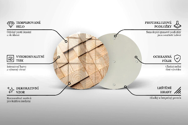 De vidrio templado Cuadrados de madera