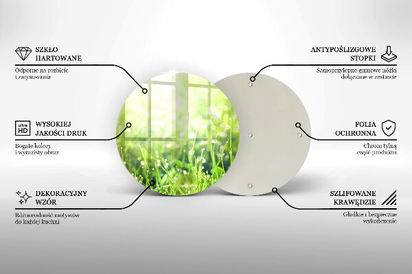 De vidrio templado Naturaleza - hierba y rocío