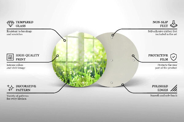 De vidrio templado Naturaleza - hierba y rocío