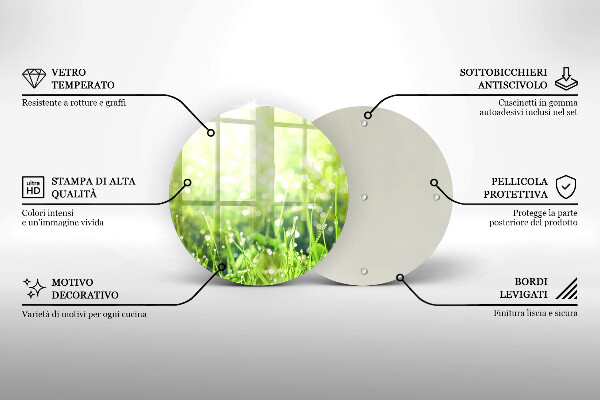 De vidrio templado Naturaleza - hierba y rocío