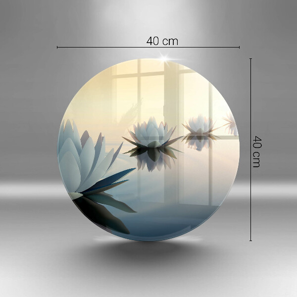 De vidrio templado Flores de lirio en el agua