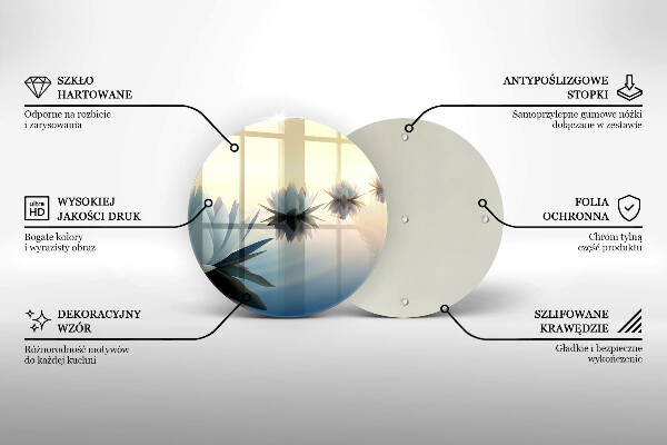 De vidrio templado Flores de lirio en el agua