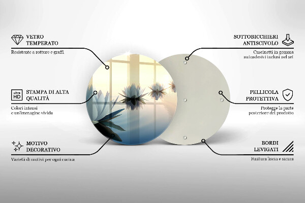 De vidrio templado Flores de lirio en el agua
