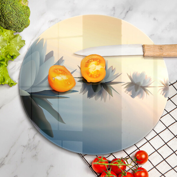 De vidrio templado Flores de lirio en el agua