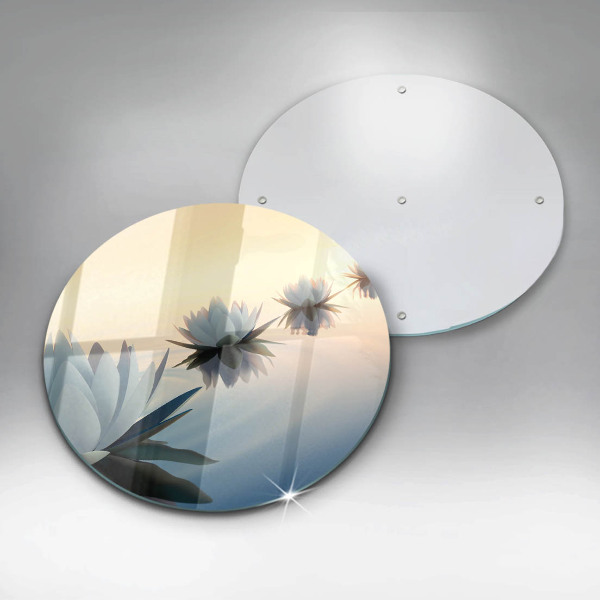 De vidrio templado Flores de lirio en el agua