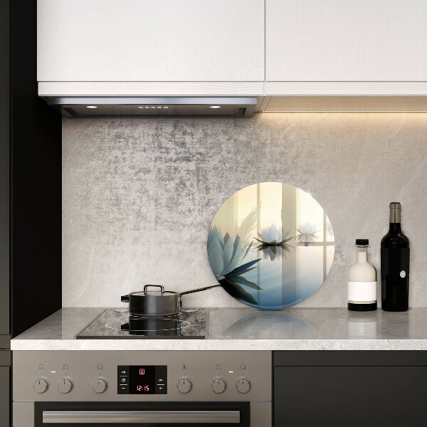 De vidrio templado Flores de lirio en el agua