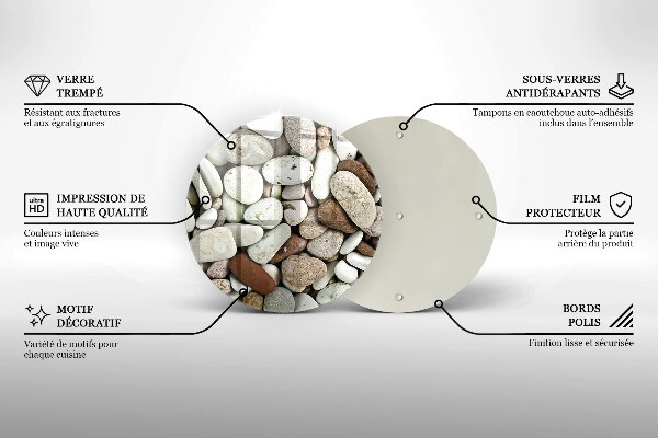 De vidrio templado Fondo de piedras pequeñas