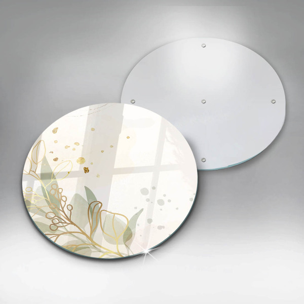 De vidrio templado Acuarela y hojas de oro