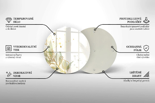 De vidrio templado Acuarela y hojas de oro