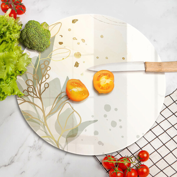 De vidrio templado Acuarela y hojas de oro