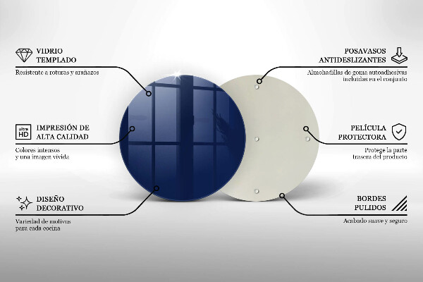 De vidrio templado Color azul