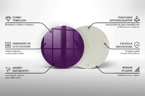 De vidrio templado Color violeta