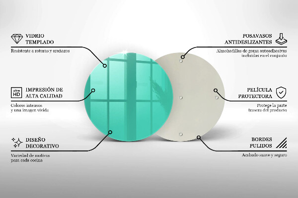 De vidrio templado Color verde